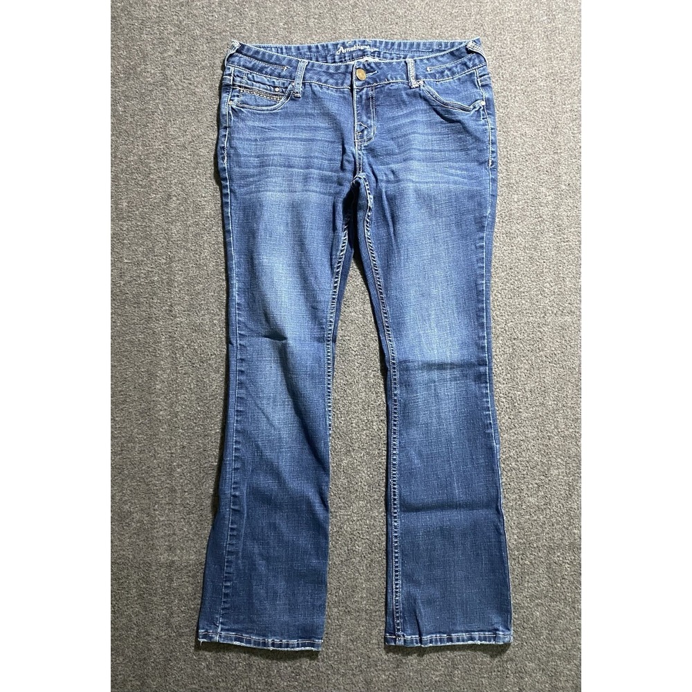 Amethyst Women Blue Jeans Denim Bootcut Stretch Low Rise Size 13 Regular